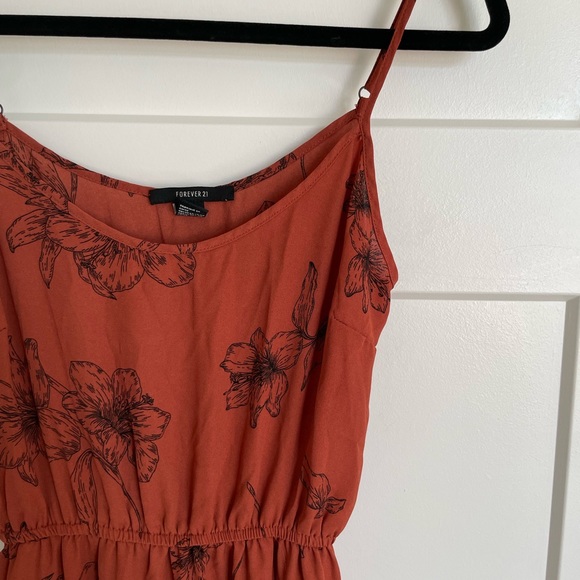 Floral Rust Colored Maxi Dress - Picture 2 of 2